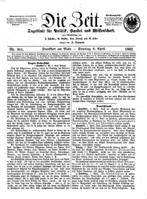 Die Zeit Sonntag 6. April 1862