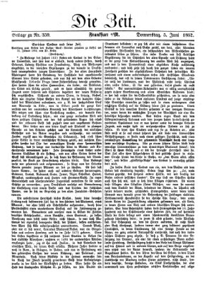 Die Zeit Donnerstag 5. Juni 1862