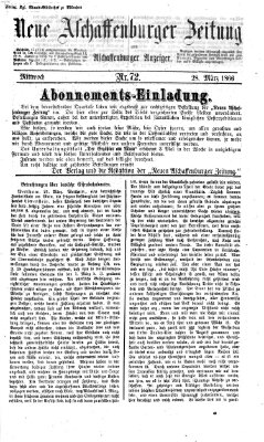 Neue Aschaffenburger Zeitung und Aschaffenburger Anzeiger (Beobachter am Main und Aschaffenburger Anzeiger) Mittwoch 28. März 1866