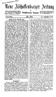 Neue Aschaffenburger Zeitung und Aschaffenburger Anzeiger (Beobachter am Main und Aschaffenburger Anzeiger) Donnerstag 27. September 1866