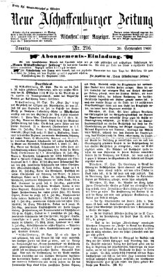 Neue Aschaffenburger Zeitung und Aschaffenburger Anzeiger (Beobachter am Main und Aschaffenburger Anzeiger) Sonntag 30. September 1866