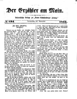 Der Erzähler am Main (Beobachter am Main und Aschaffenburger Anzeiger) Donnerstag 22. November 1866