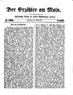 Der Erzähler am Main (Beobachter am Main und Aschaffenburger Anzeiger) Samstag 24. November 1866