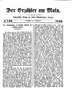 Der Erzähler am Main (Beobachter am Main und Aschaffenburger Anzeiger) Dienstag 18. Dezember 1866