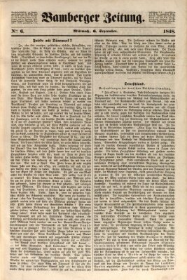 Bamberger Zeitung Mittwoch 6. September 1848