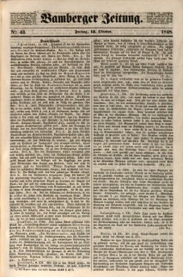 Bamberger Zeitung Freitag 13. Oktober 1848