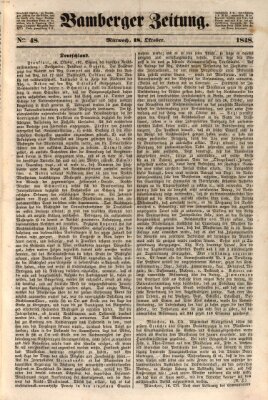 Bamberger Zeitung Mittwoch 18. Oktober 1848