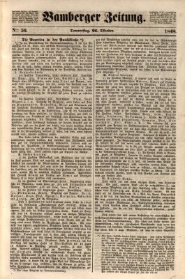 Bamberger Zeitung Donnerstag 26. Oktober 1848