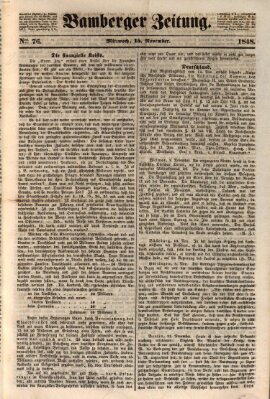 Bamberger Zeitung Mittwoch 15. November 1848