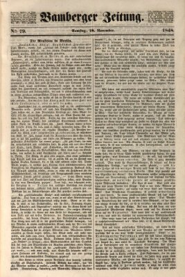 Bamberger Zeitung Samstag 18. November 1848