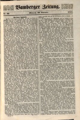 Bamberger Zeitung Mittwoch 29. November 1848