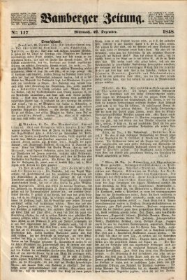 Bamberger Zeitung Mittwoch 27. Dezember 1848
