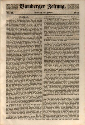 Bamberger Zeitung Mittwoch 31. Januar 1849