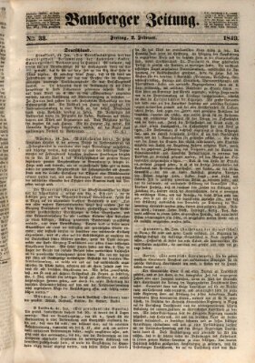 Bamberger Zeitung Freitag 2. Februar 1849