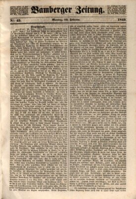 Bamberger Zeitung Montag 12. Februar 1849