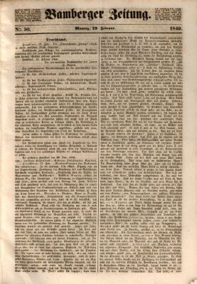 Bamberger Zeitung Montag 19. Februar 1849