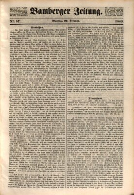 Bamberger Zeitung Montag 26. Februar 1849