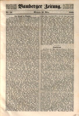 Bamberger Zeitung Mittwoch 14. März 1849