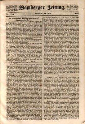 Bamberger Zeitung Mittwoch 16. Mai 1849