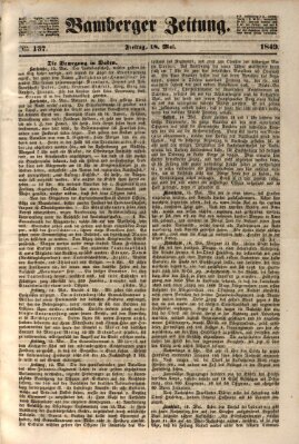 Bamberger Zeitung Freitag 18. Mai 1849