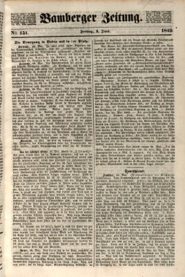 Bamberger Zeitung Freitag 1. Juni 1849