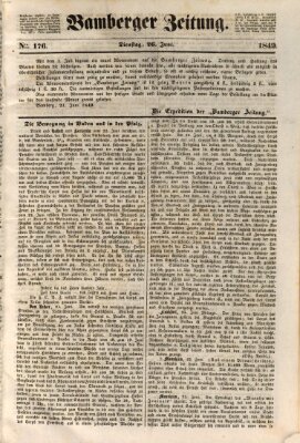 Bamberger Zeitung Dienstag 26. Juni 1849