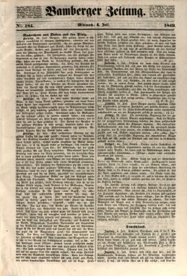 Bamberger Zeitung Mittwoch 4. Juli 1849