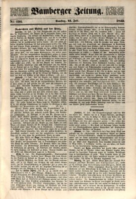 Bamberger Zeitung Samstag 14. Juli 1849