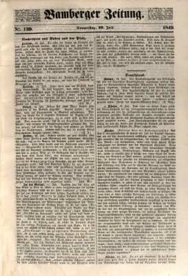 Bamberger Zeitung Donnerstag 19. Juli 1849