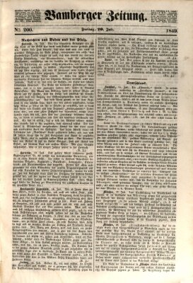 Bamberger Zeitung Freitag 20. Juli 1849