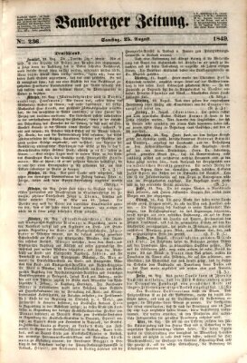 Bamberger Zeitung Samstag 25. August 1849