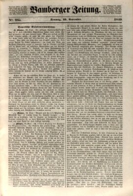 Bamberger Zeitung Sonntag 23. September 1849