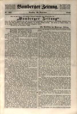 Bamberger Zeitung Dienstag 25. September 1849