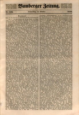 Bamberger Zeitung Donnerstag 4. Oktober 1849