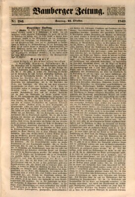 Bamberger Zeitung Sonntag 14. Oktober 1849