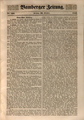 Bamberger Zeitung Freitag 26. Oktober 1849