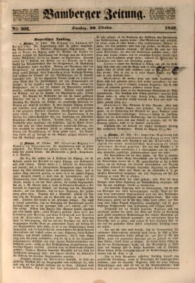 Bamberger Zeitung Dienstag 30. Oktober 1849