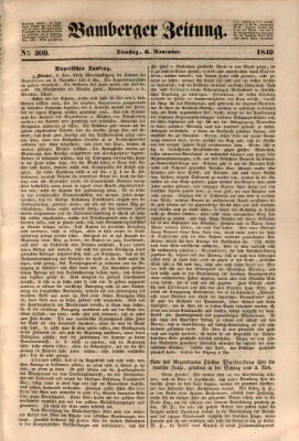 Bamberger Zeitung Dienstag 6. November 1849