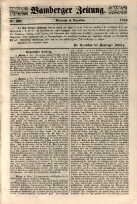 Bamberger Zeitung Mittwoch 5. Dezember 1849