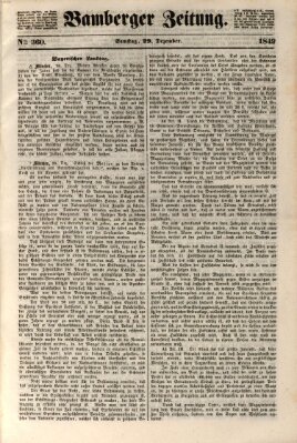 Bamberger Zeitung Samstag 29. Dezember 1849