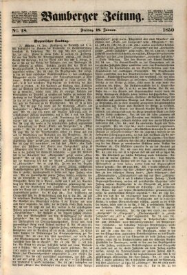 Bamberger Zeitung Freitag 18. Januar 1850