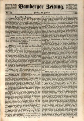 Bamberger Zeitung Freitag 15. Februar 1850