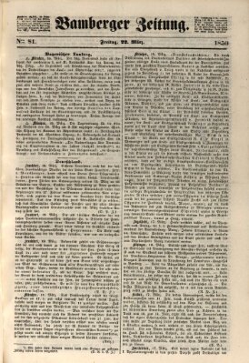 Bamberger Zeitung Freitag 22. März 1850