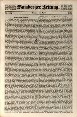 Bamberger Zeitung Montag 15. April 1850