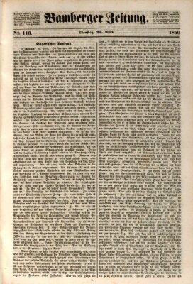Bamberger Zeitung Dienstag 23. April 1850