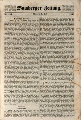 Bamberger Zeitung Mittwoch 3. Juli 1850
