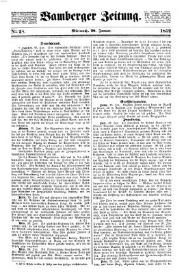 Bamberger Zeitung Mittwoch 28. Januar 1852