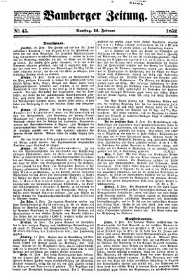 Bamberger Zeitung Samstag 14. Februar 1852