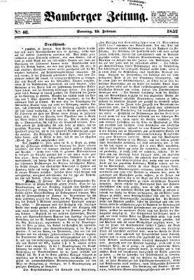 Bamberger Zeitung Sonntag 15. Februar 1852