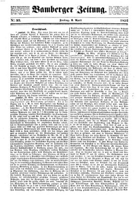 Bamberger Zeitung Freitag 2. April 1852